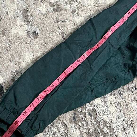 Vtg Nike Track Pants Mens L Hunter Green Nylon Ankle Zip Y2K Drawstring Swoosh - Picture 11 of 12